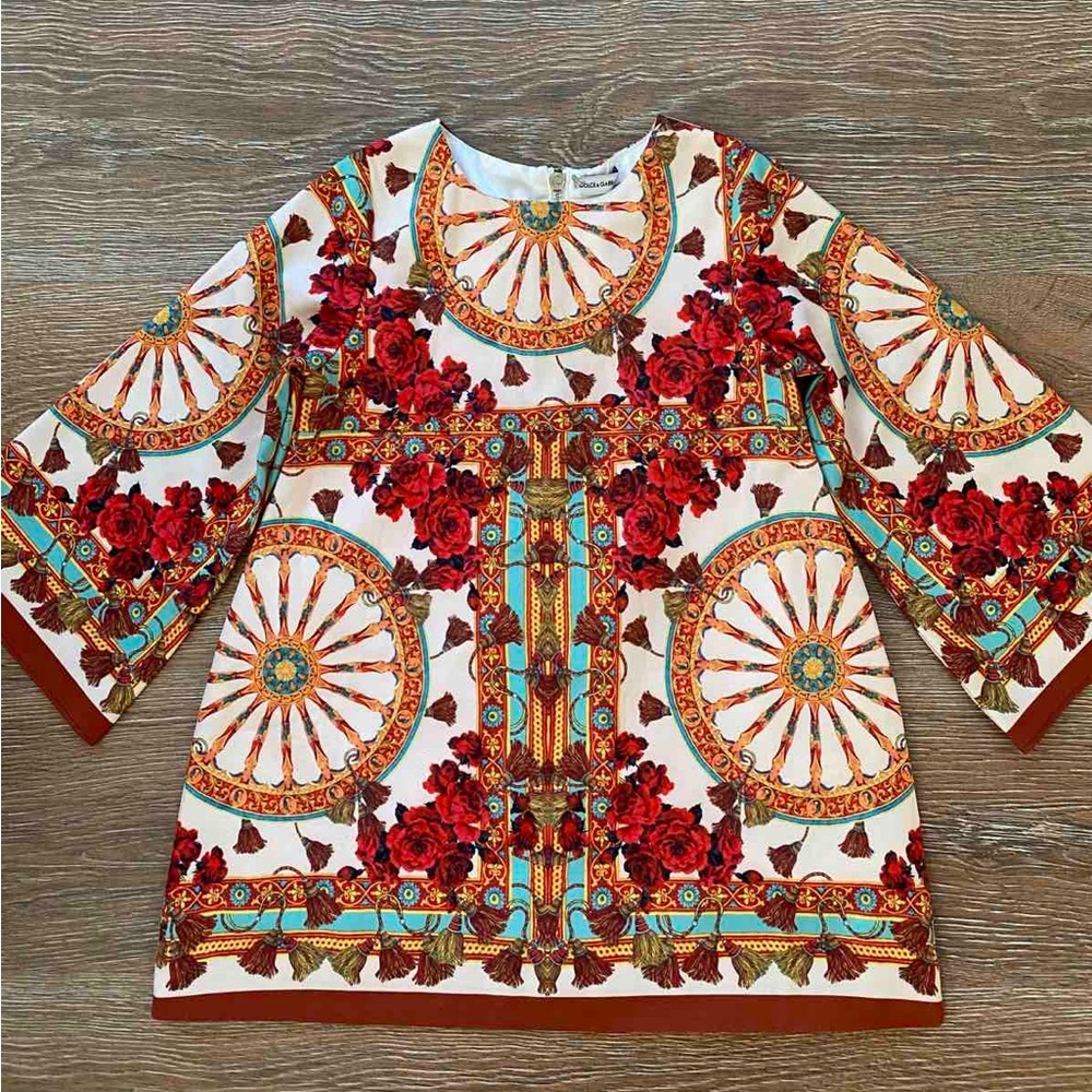 DOLCE & GABBANA Kids Girl Multicolor Print Sicilian Dress